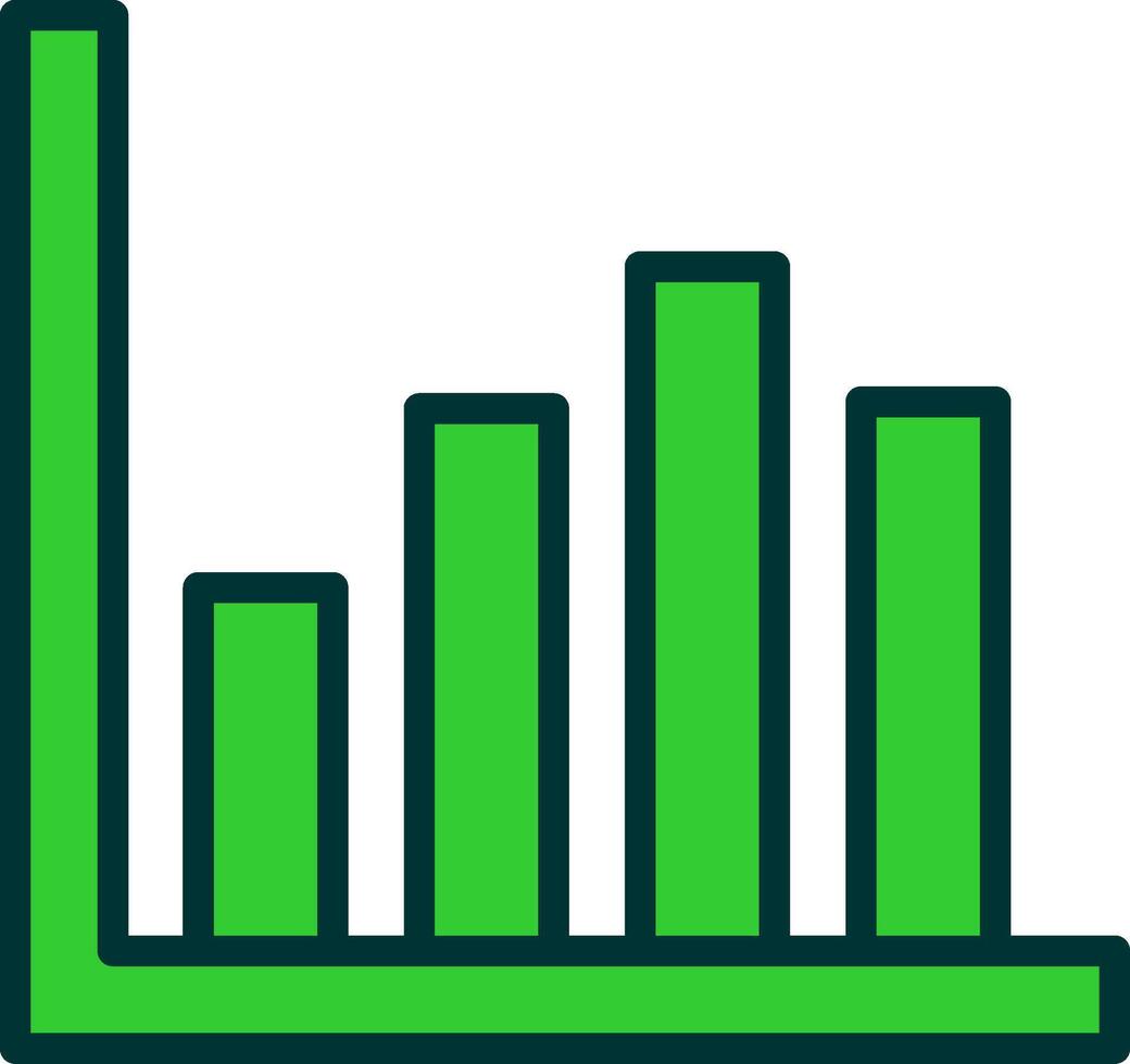 Bar Chart Green Filly Icon vector