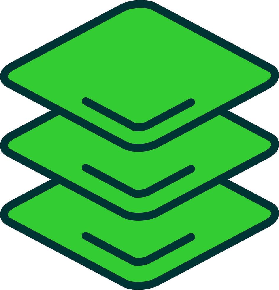 Layers Green Filly Icon vector