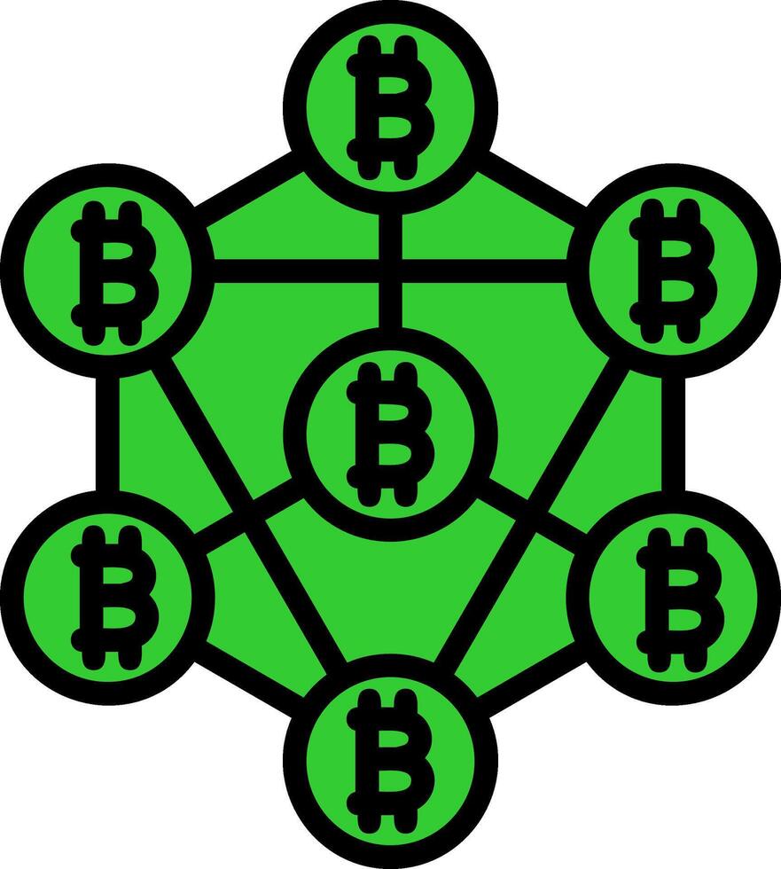 Blockchain Green Filly Icon vector