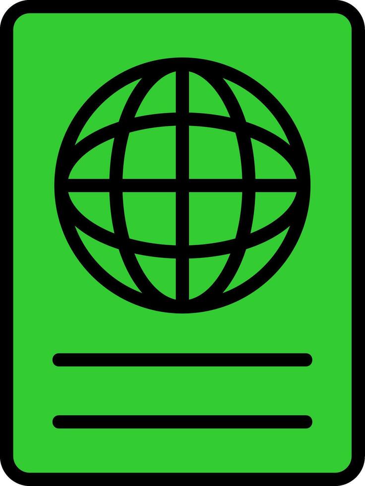 Passport Green Filly Icon vector