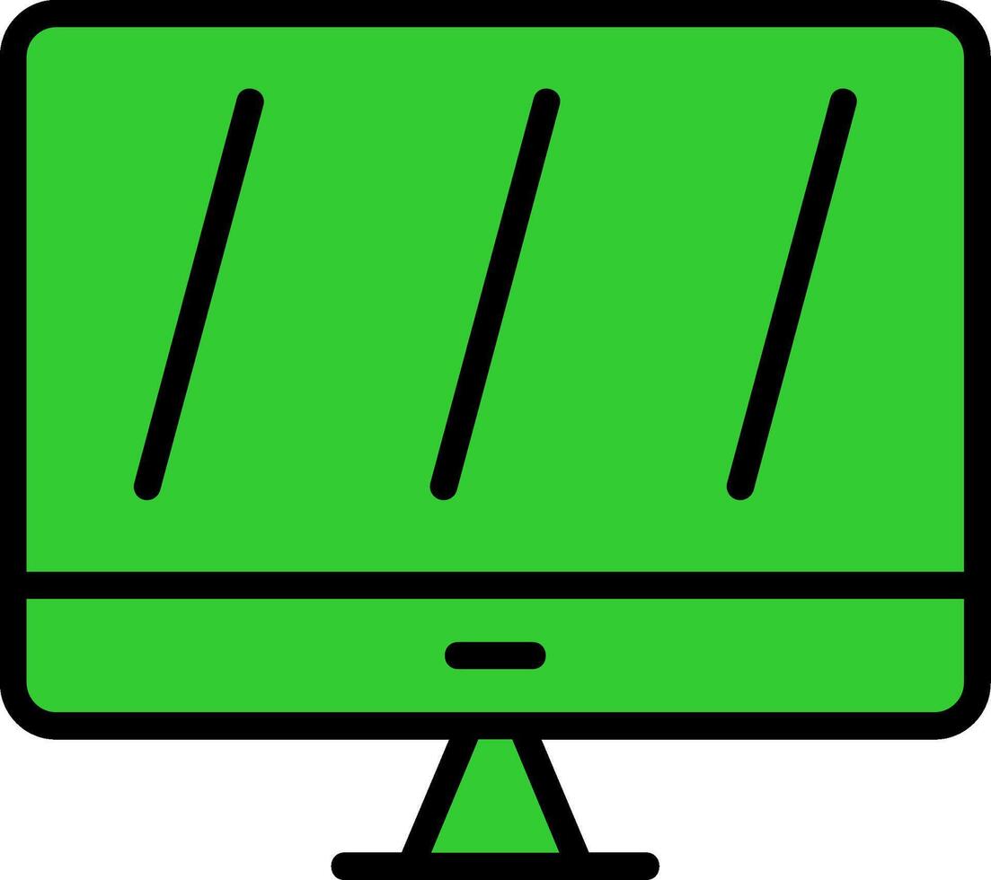 Computer Green Filly Icon vector