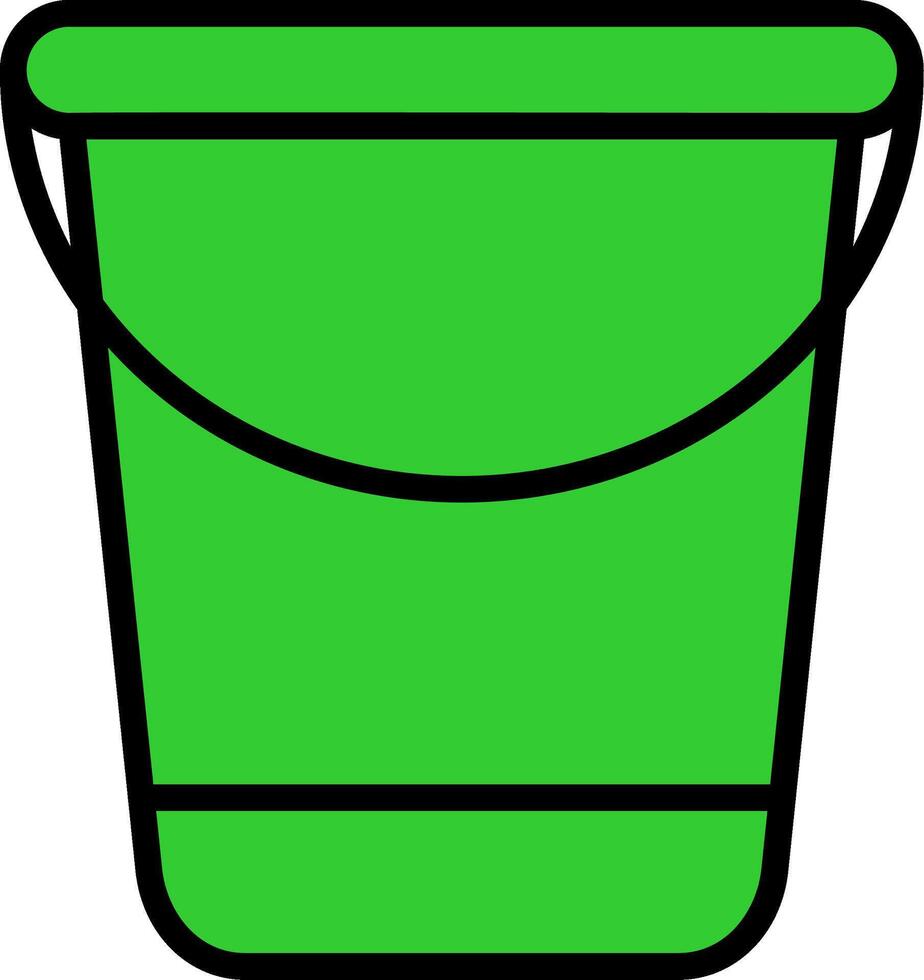 Water Bucket Green Filly Icon vector