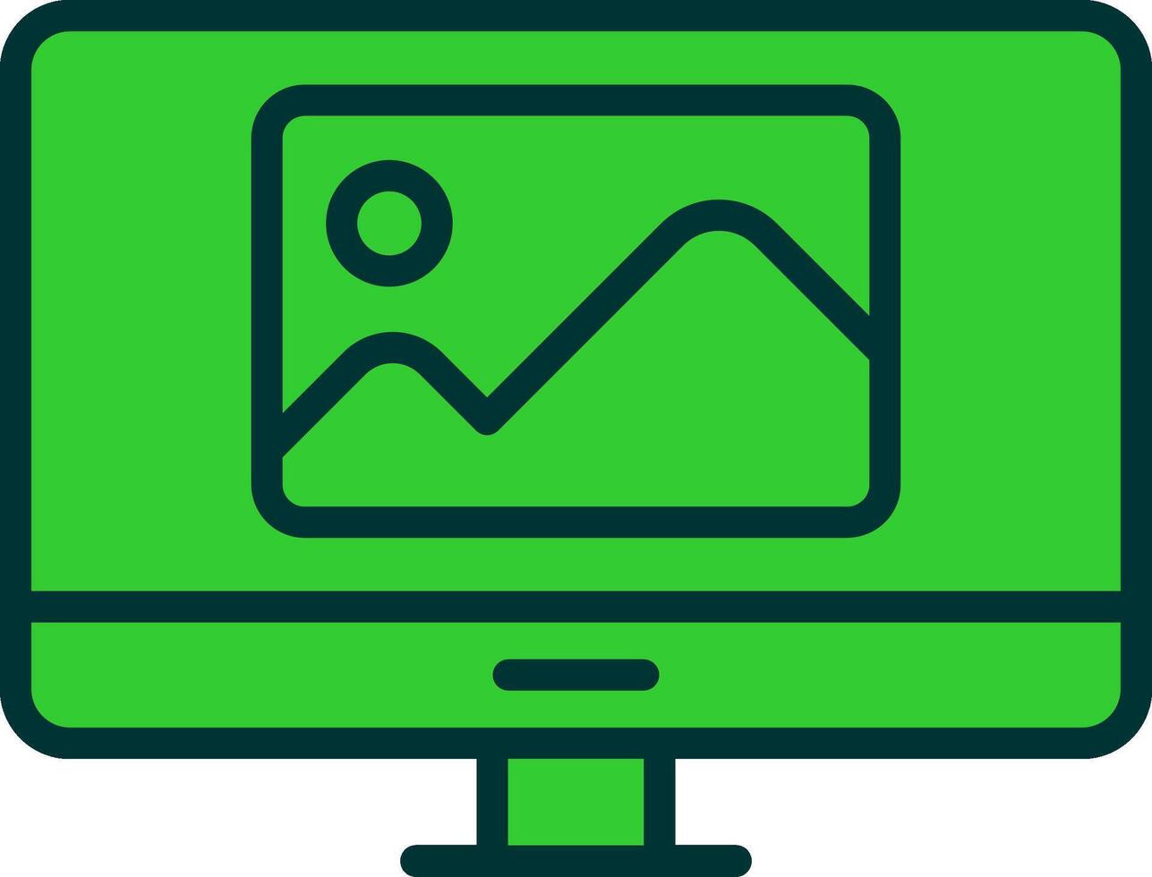 Monitor Green Filly Icon vector