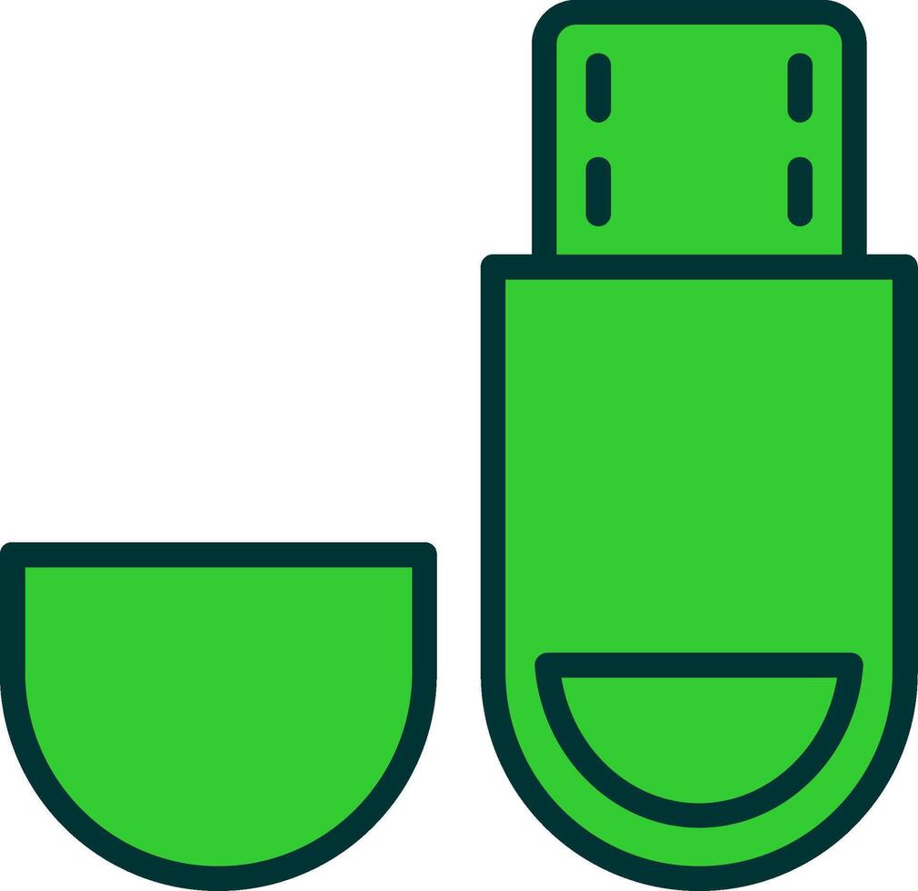 Usb Drive Green Filly Icon vector