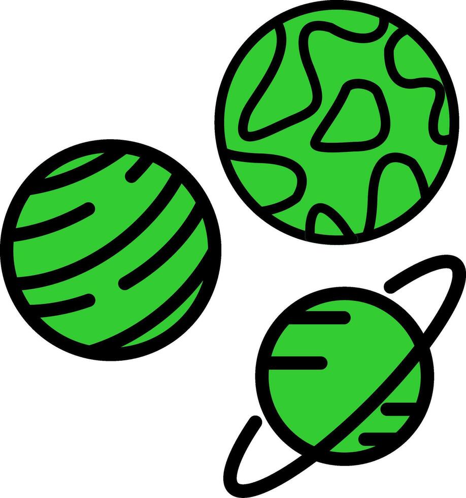 Planets Green Filly Icon vector