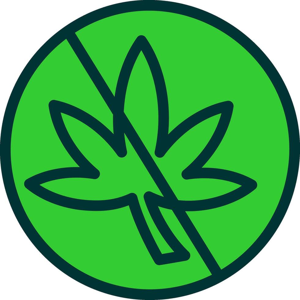 No Weed Green Filly Icon vector