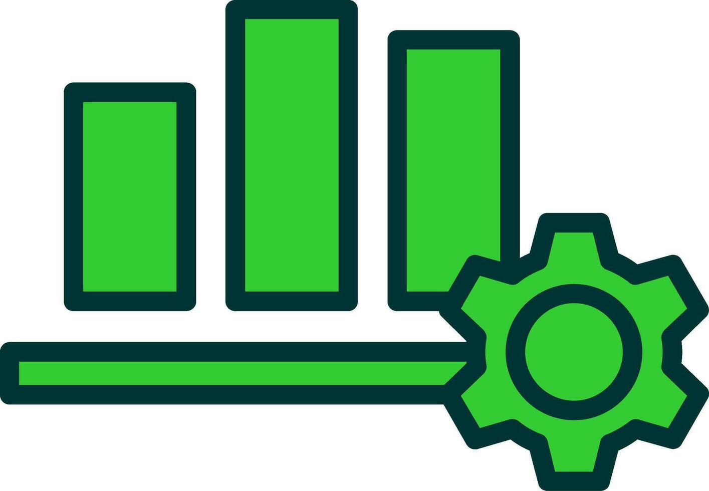 Bar Chart Green Filly Icon vector