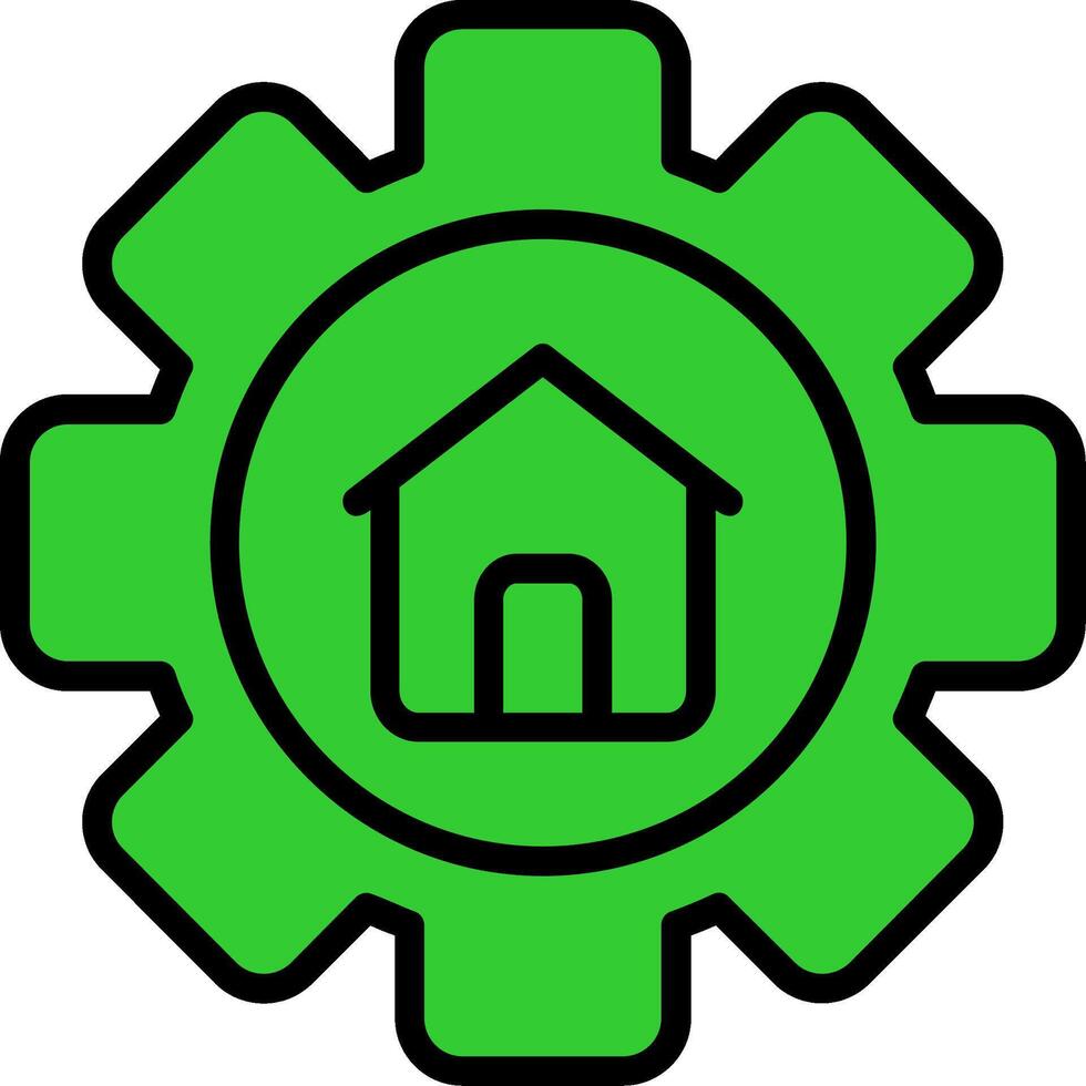 Setting Green Filly Icon vector