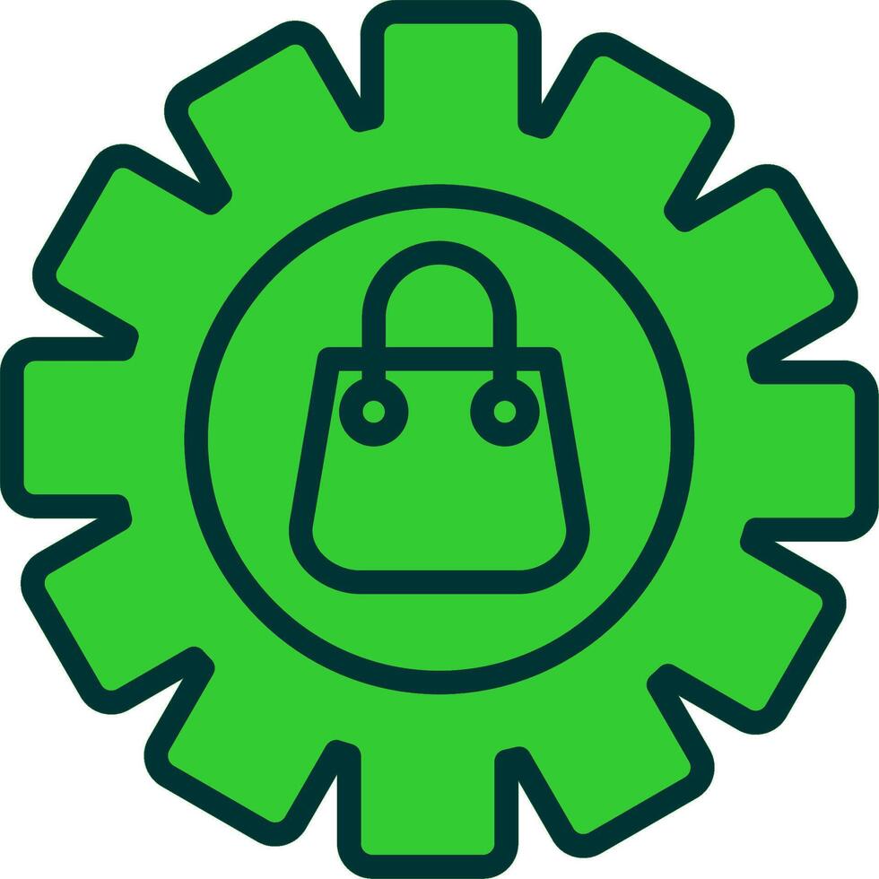 Setting Green Filly Icon vector