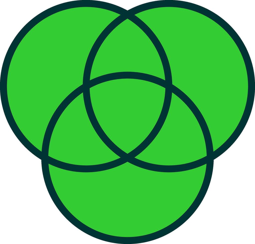 Venn Diagram Green Filly Icon vector