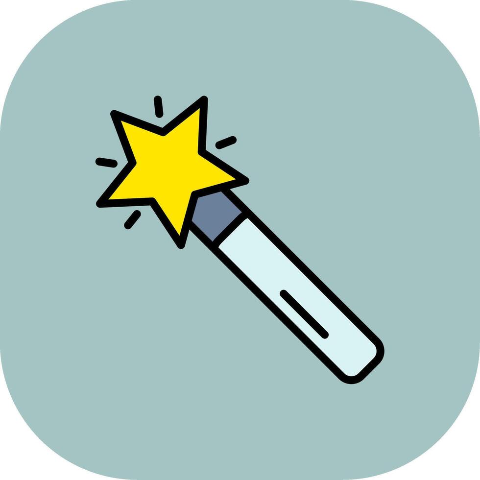Magic Wand Line Filled Curve Icon vector