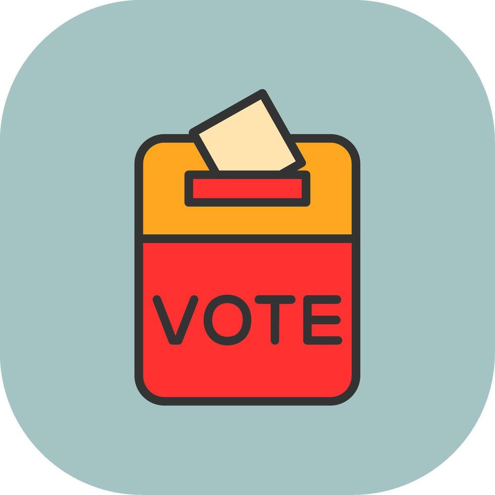 Voting Line Filled Curve Icon vector