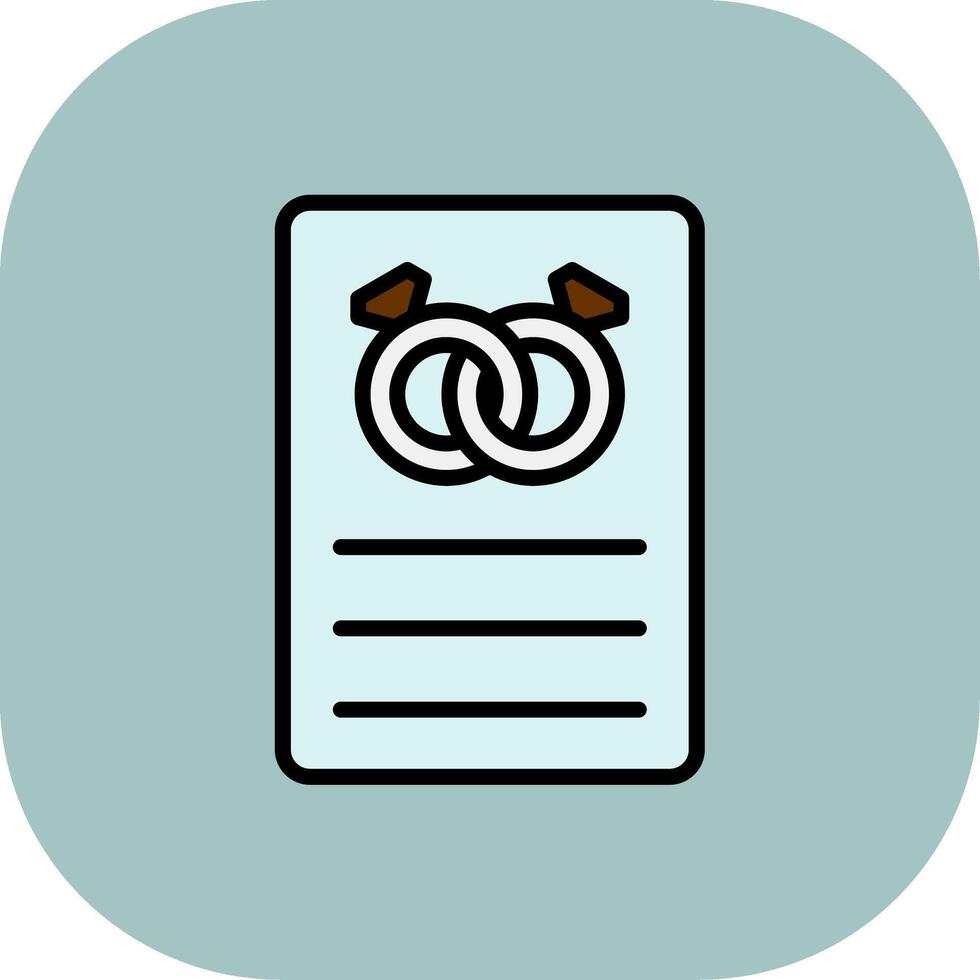 Wedding Card Line Filled Curve Icon vector