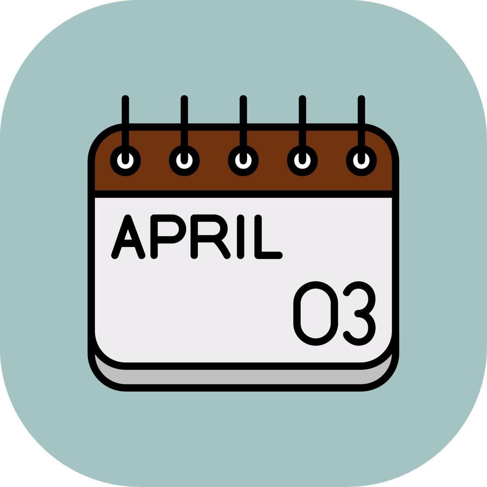 April Line Filled Curve Icon vector