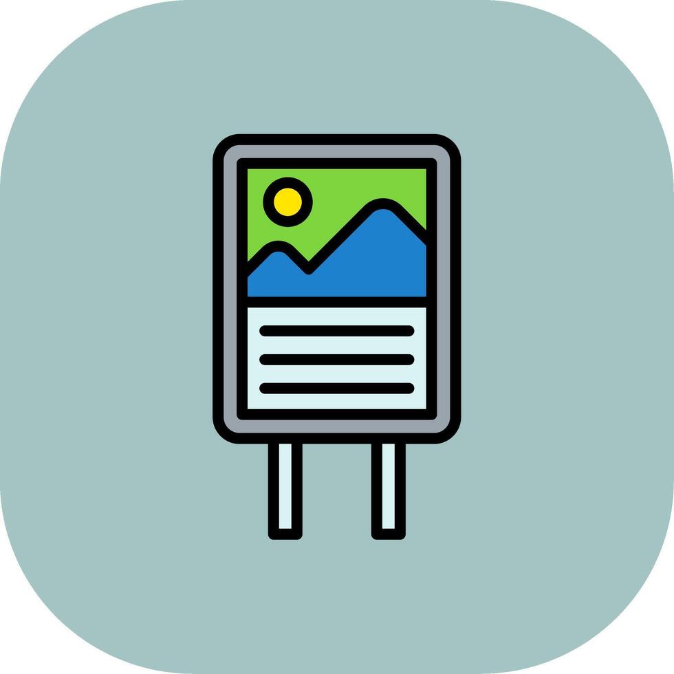 Poster Line Filled Curve Icon vector