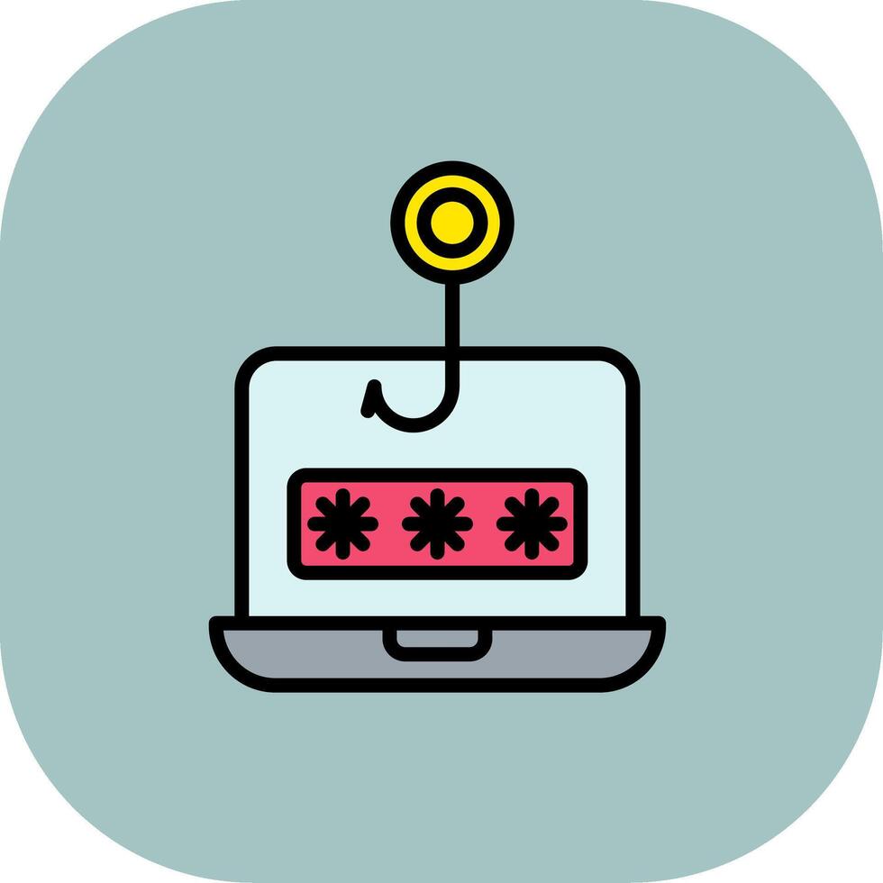 Phishing Line Filled Curve Icon vector
