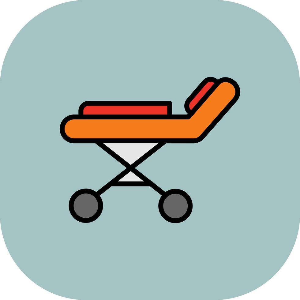 Stretcher Line Filled Curve Icon vector