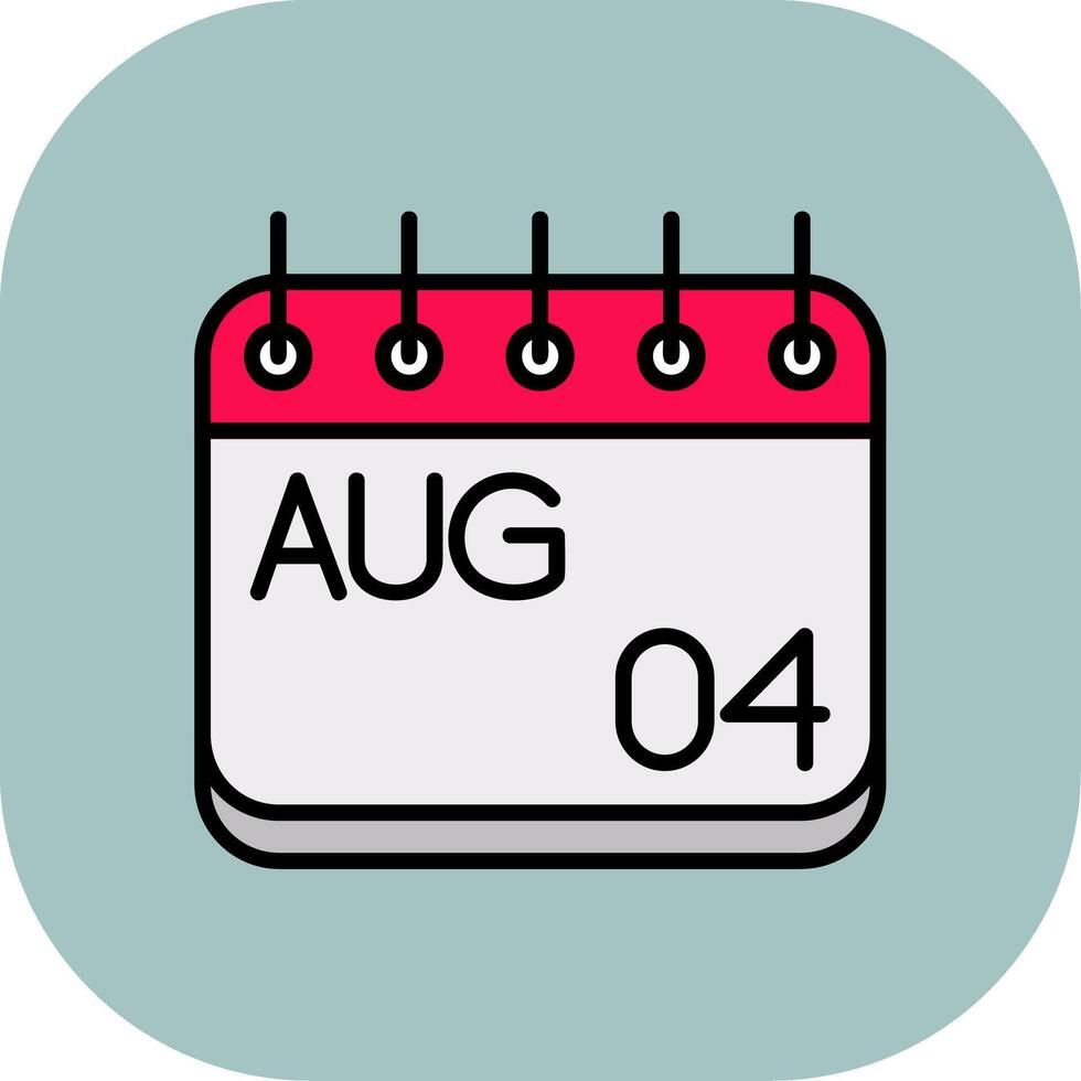 August Line Filled Curve Icon vector