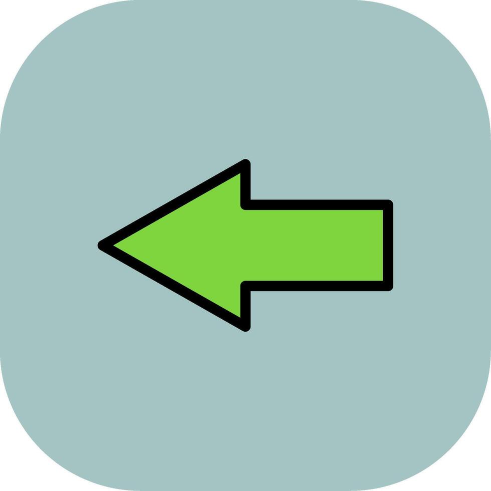 Back Line Filled Curve Icon vector