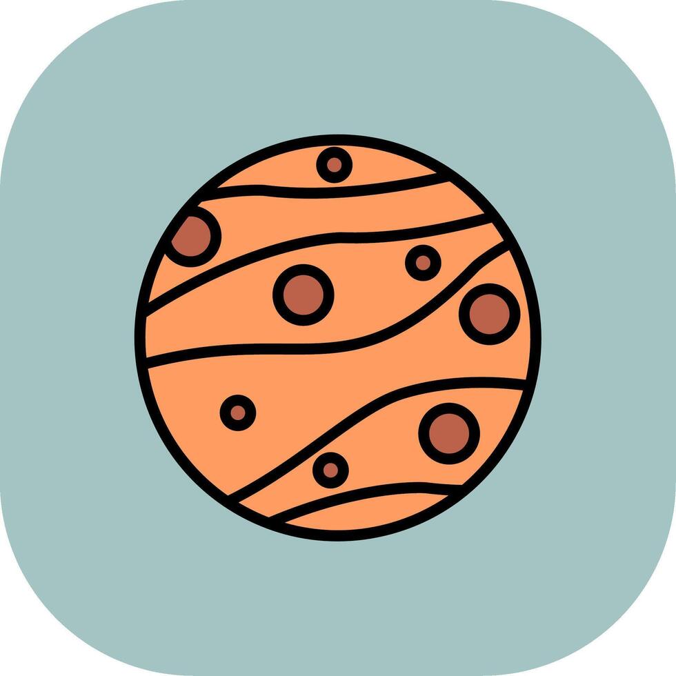 Mars Line Filled Curve Icon vector