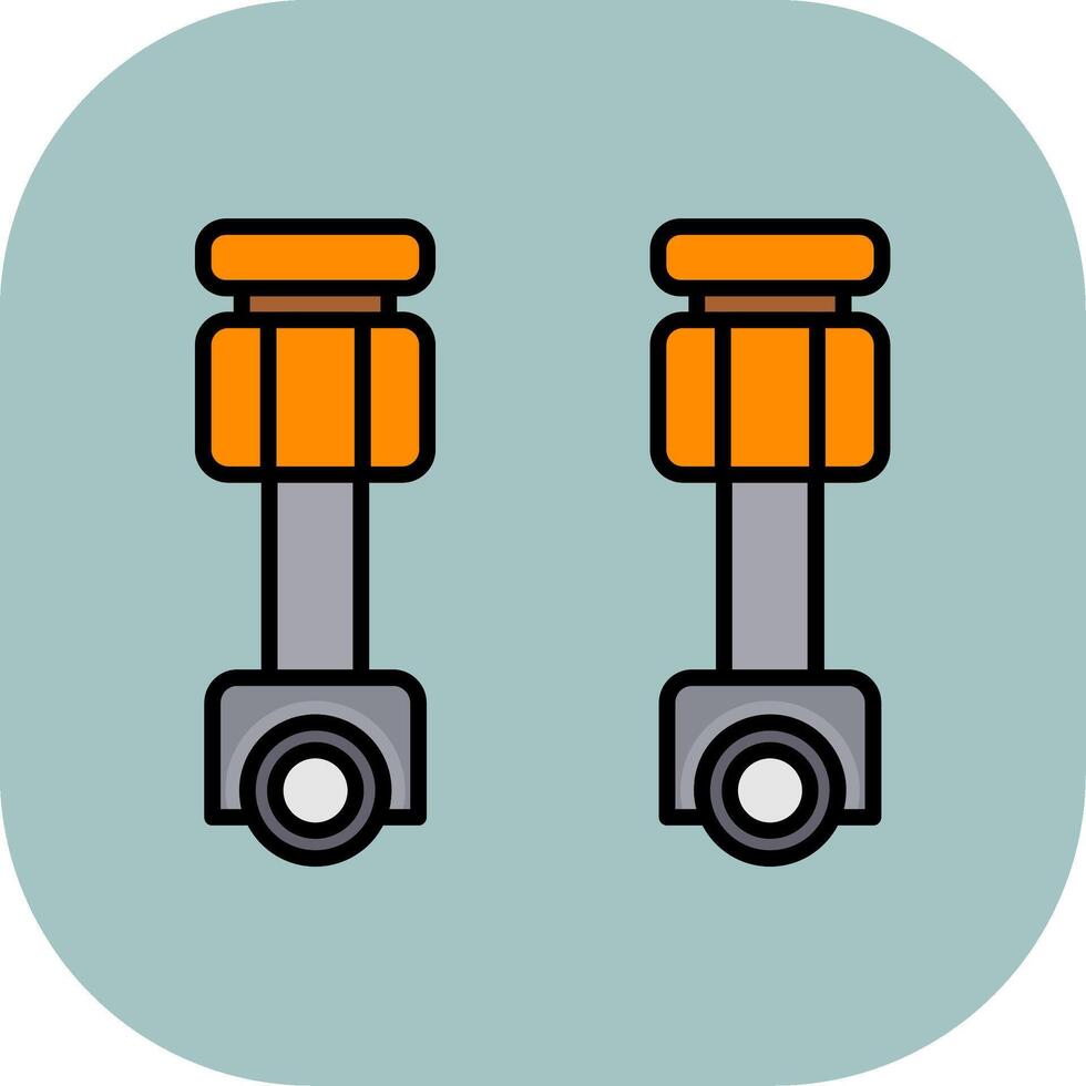 Pistons Line Filled Curve Icon vector