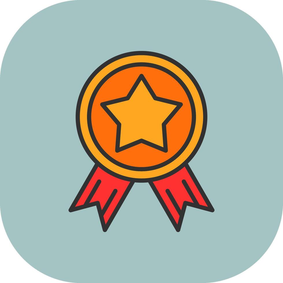 Win Line Filled Curve Icon vector
