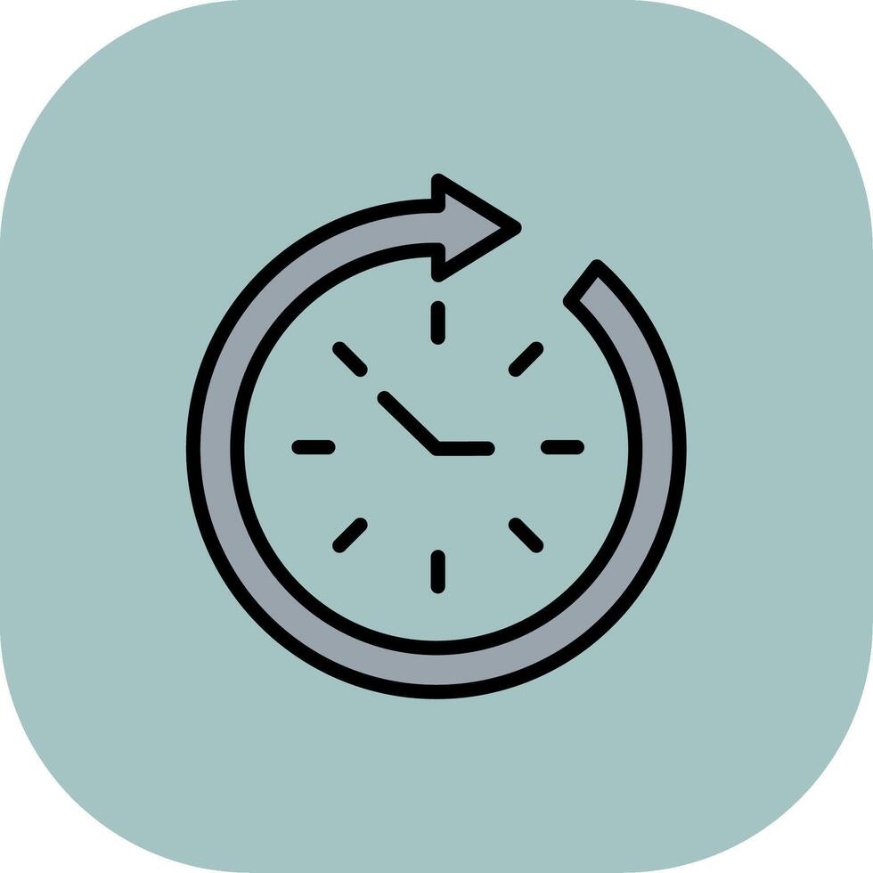 Time Management Line Filled Curve Icon vector
