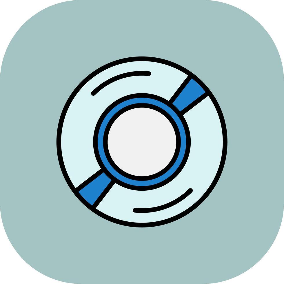 Compact Disk Line Filled Curve Icon vector