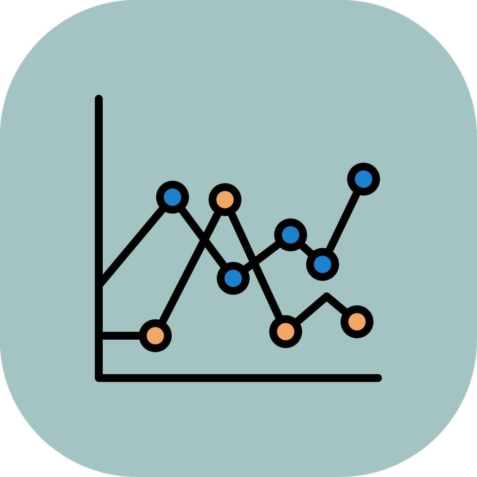 Chart Line Filled Curve Icon vector