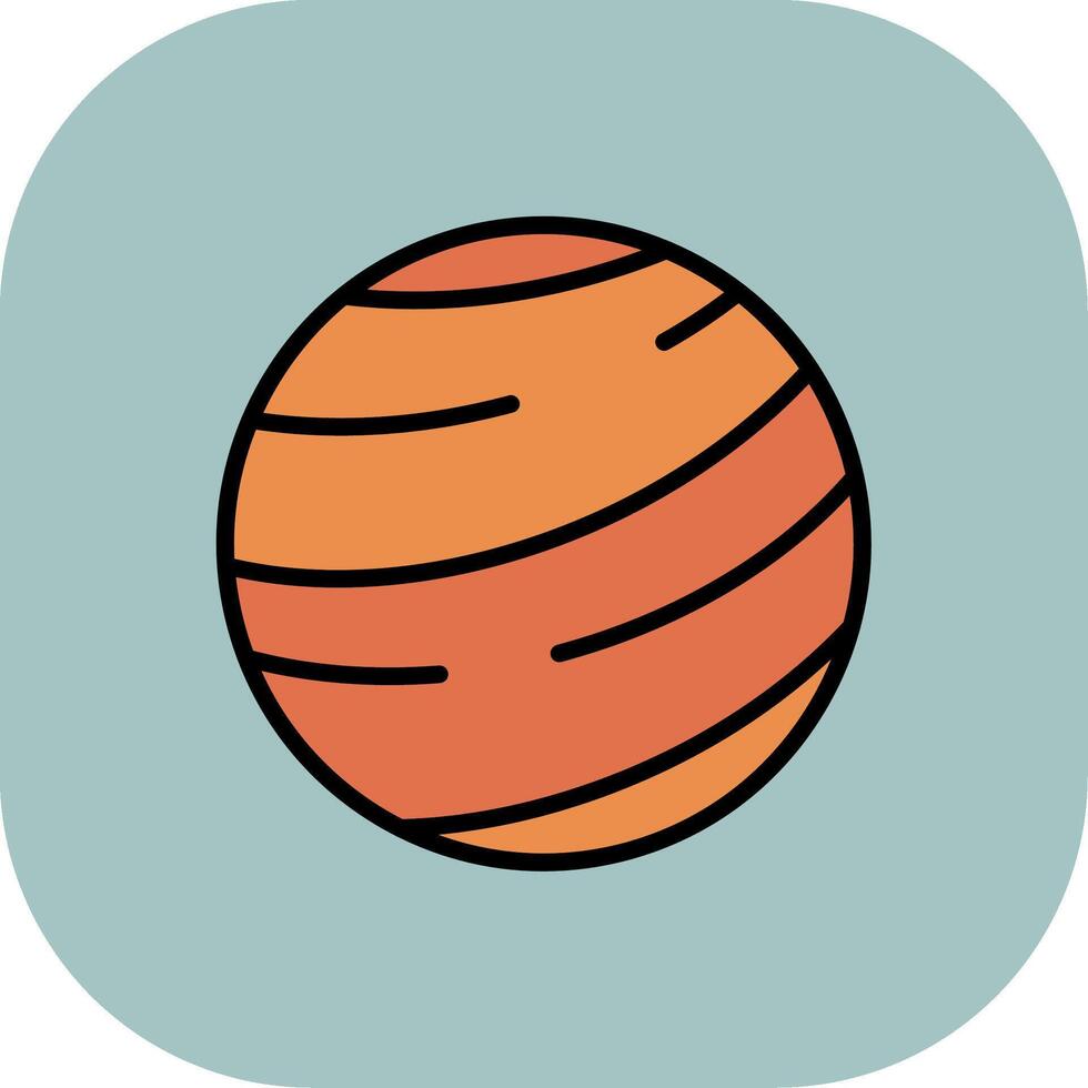 Jupiter Line Filled Curve Icon vector