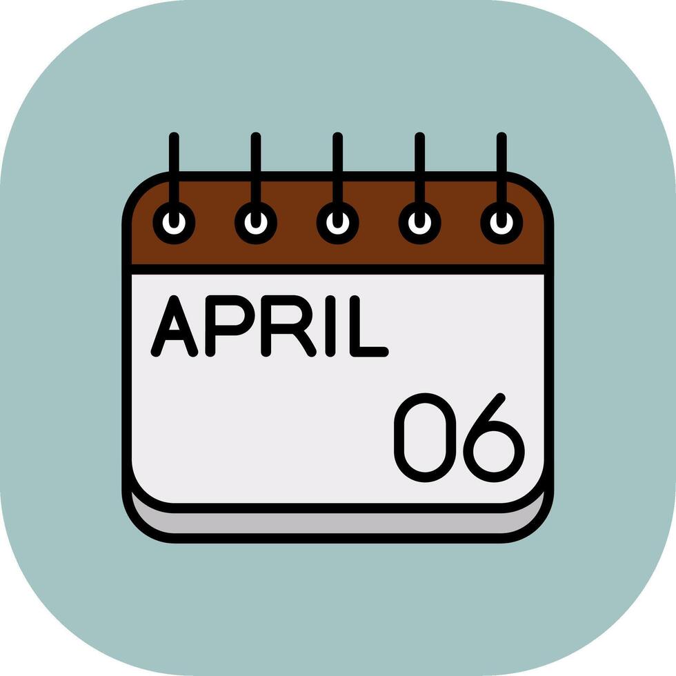 April Line Filled Curve Icon vector