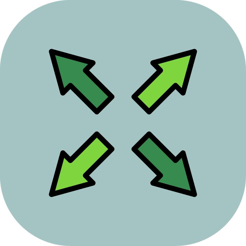 Maximize Line Filled Curve Icon vector