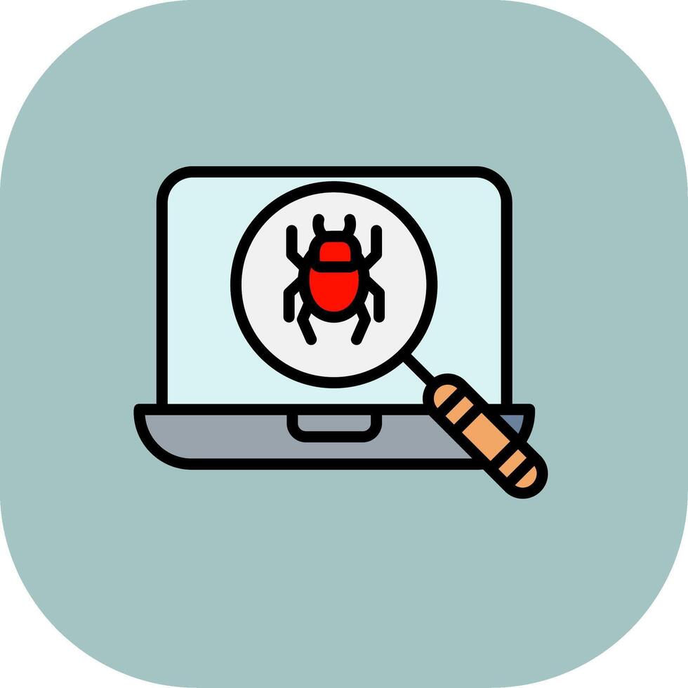 Malware Line Filled Curve Icon vector