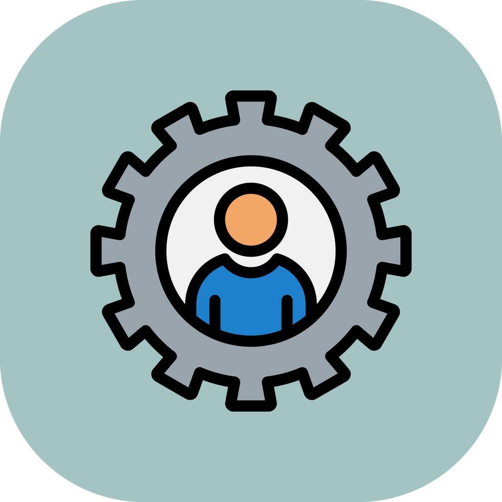 Management Line Filled Curve Icon vector