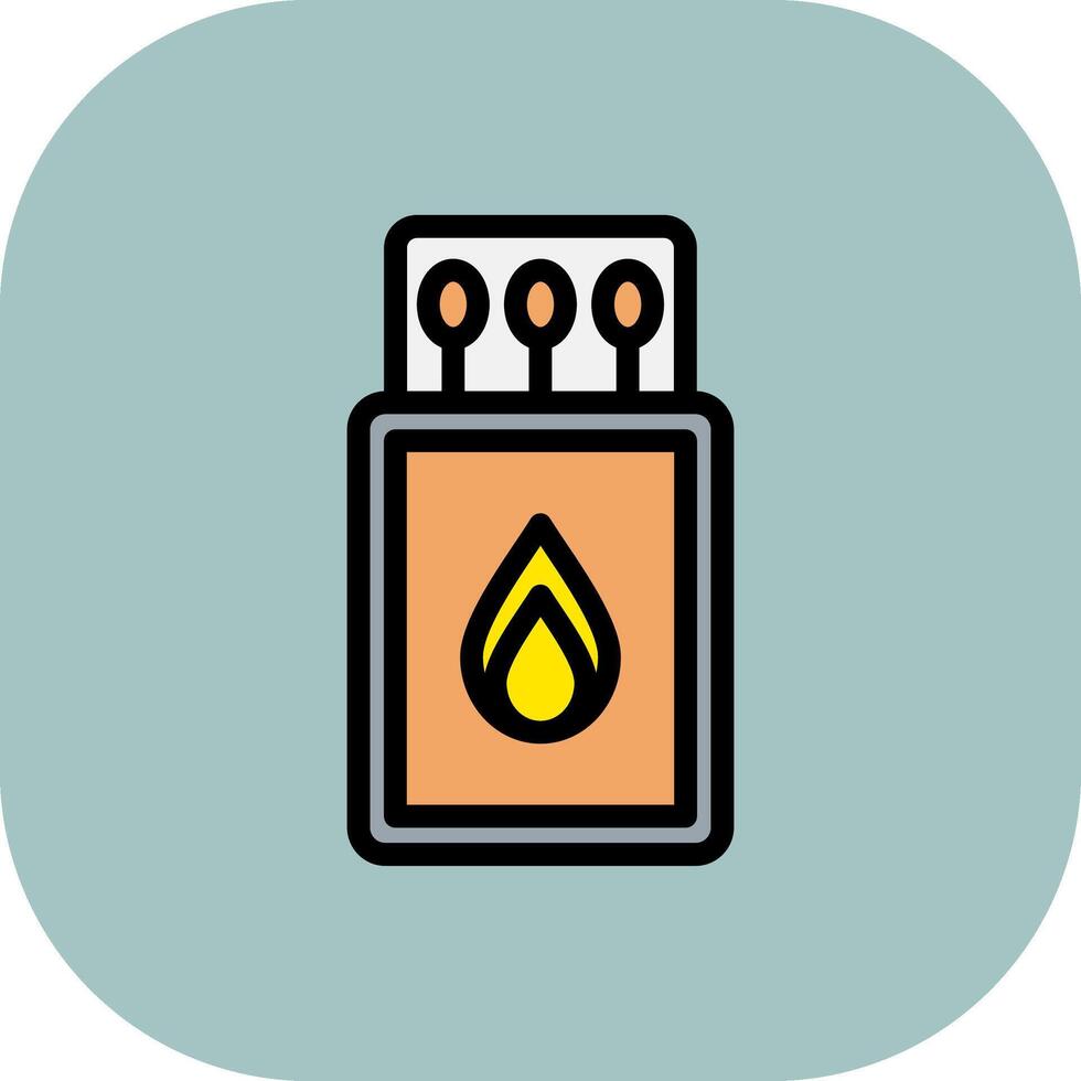 Match box Line Filled Curve Icon vector
