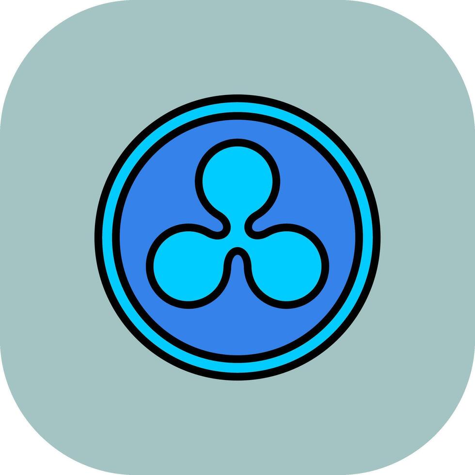 Ripple Line Filled Curve Icon vector