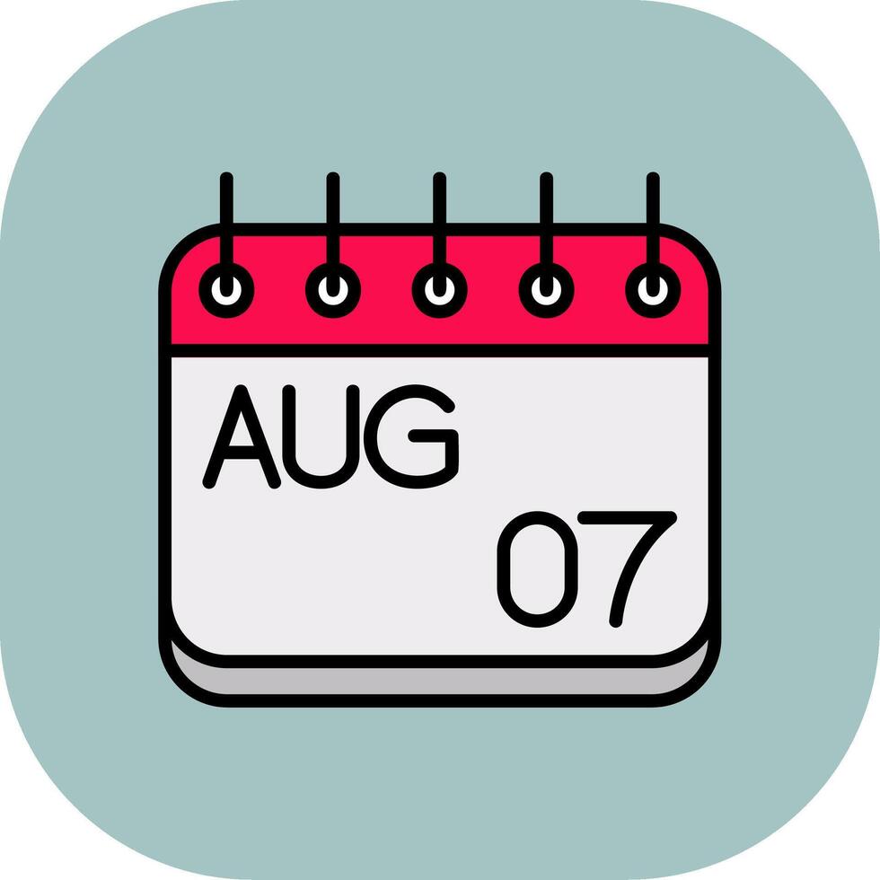August Line Filled Curve Icon vector