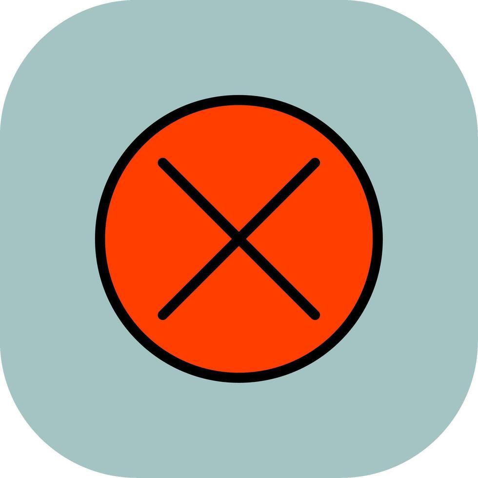 Cancel Line Filled Curve Icon vector