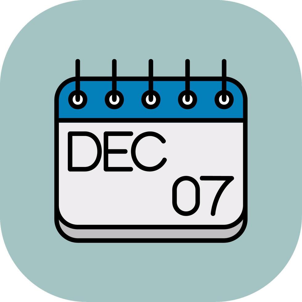 December Line Filled Curve Icon vector