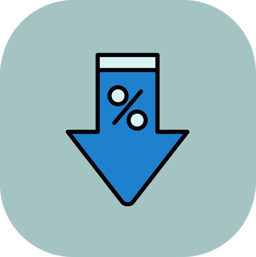 Discount Line Filled Curve Icon vector