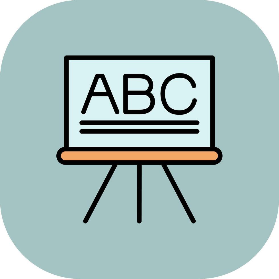 Blackboard Line Filled Curve Icon vector