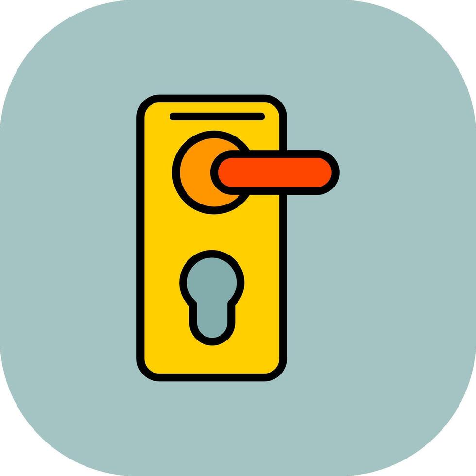 Lock Line Filled Curve Icon vector
