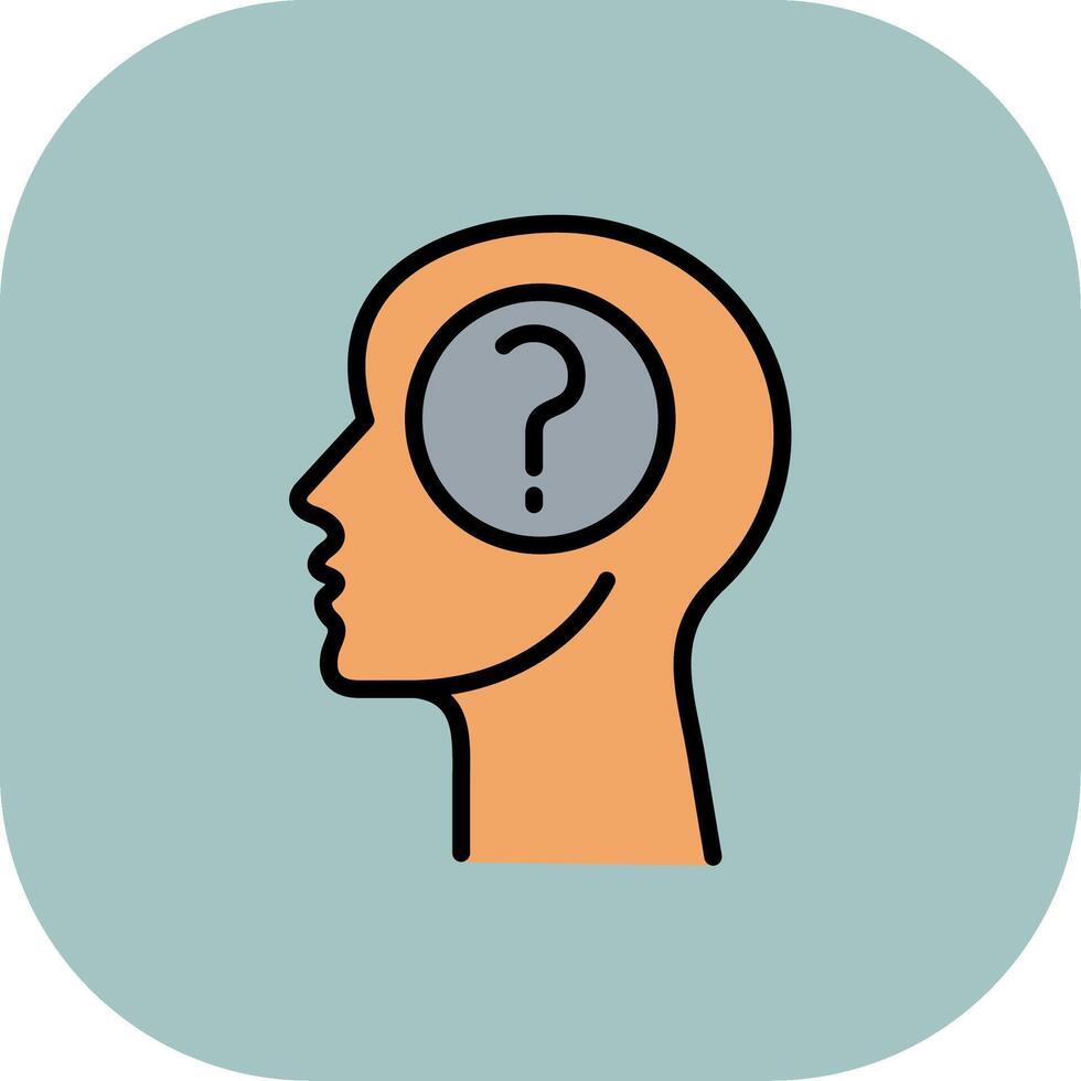 Head Line Filled Curve Icon vector