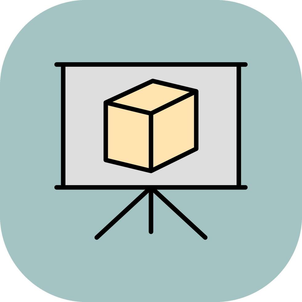 Presentation Line Filled Curve Icon vector