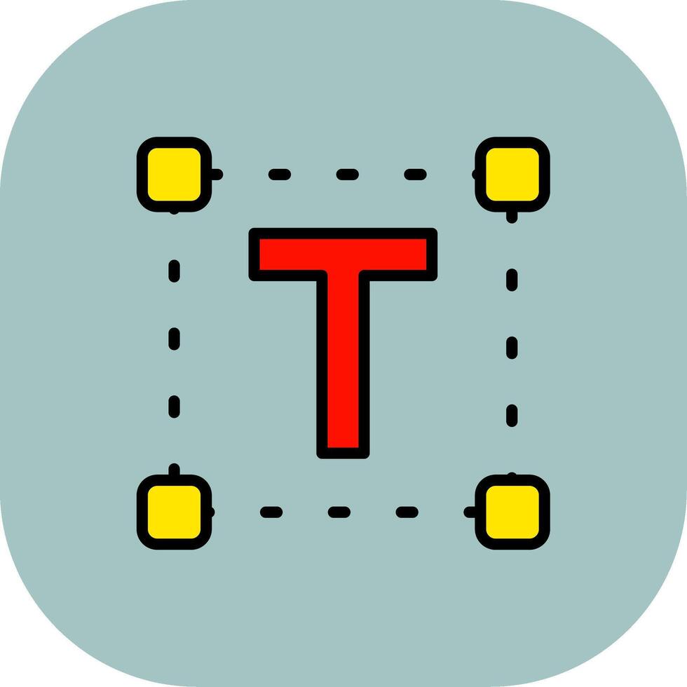 Text Line Filled Curve Icon vector