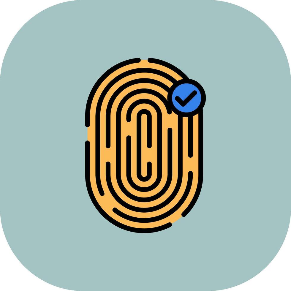 Biometric Identification Line Filled Curve Icon vector