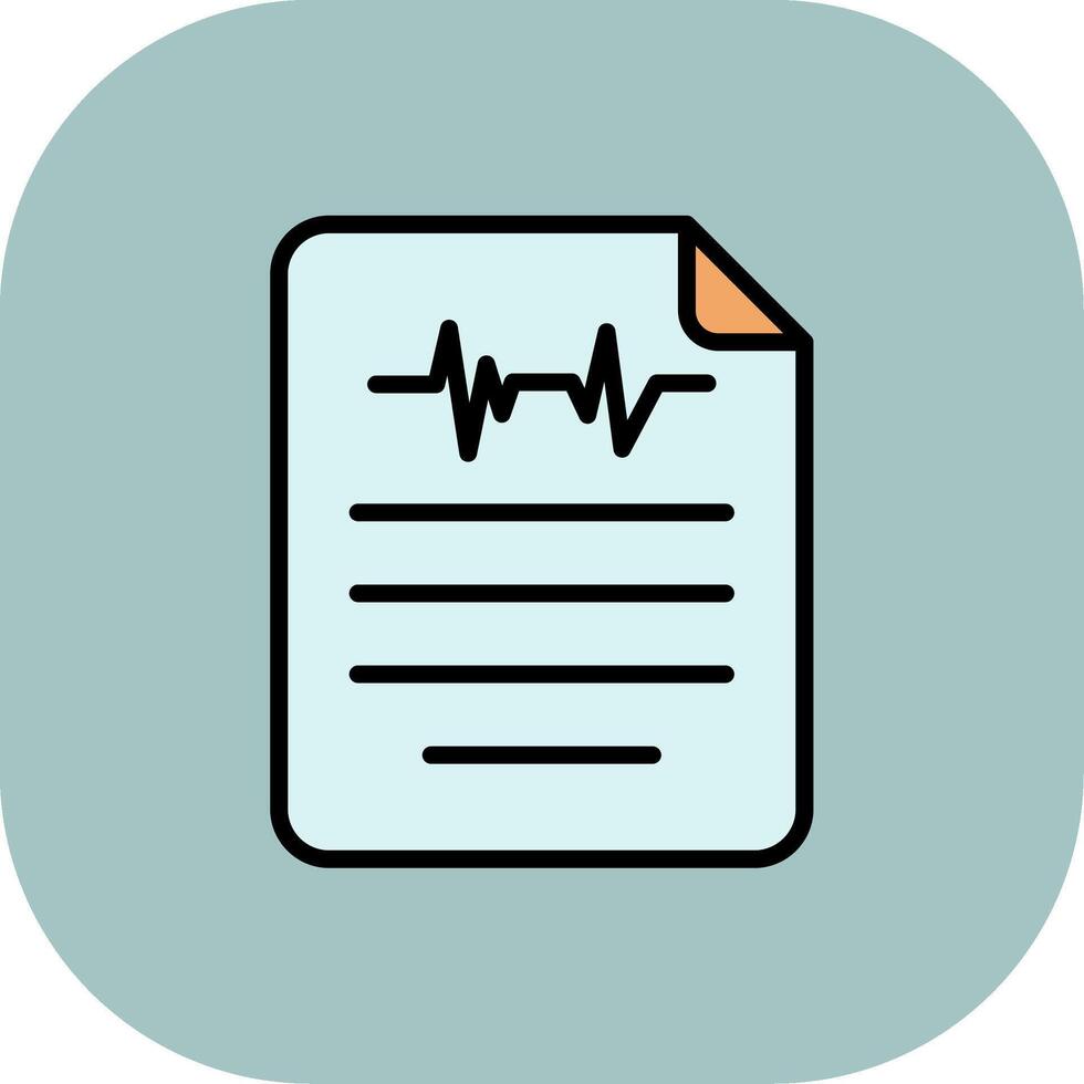 Medical Report Line Filled Curve Icon vector
