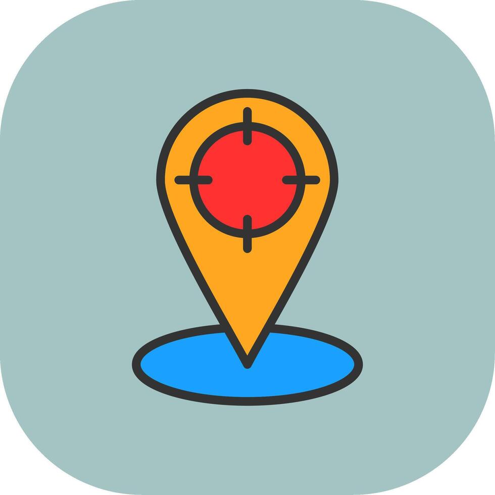 Location Marker Line Filled Curve Icon vector