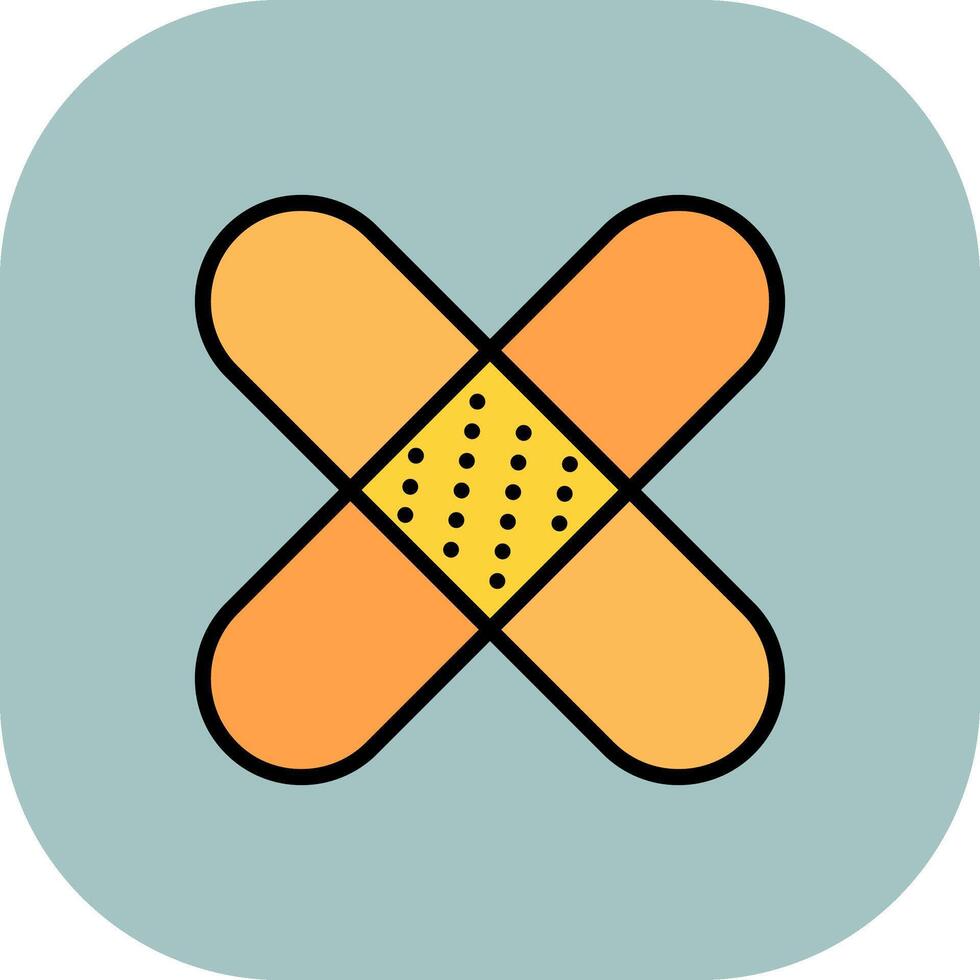 Bandage Line Filled Curve Icon vector
