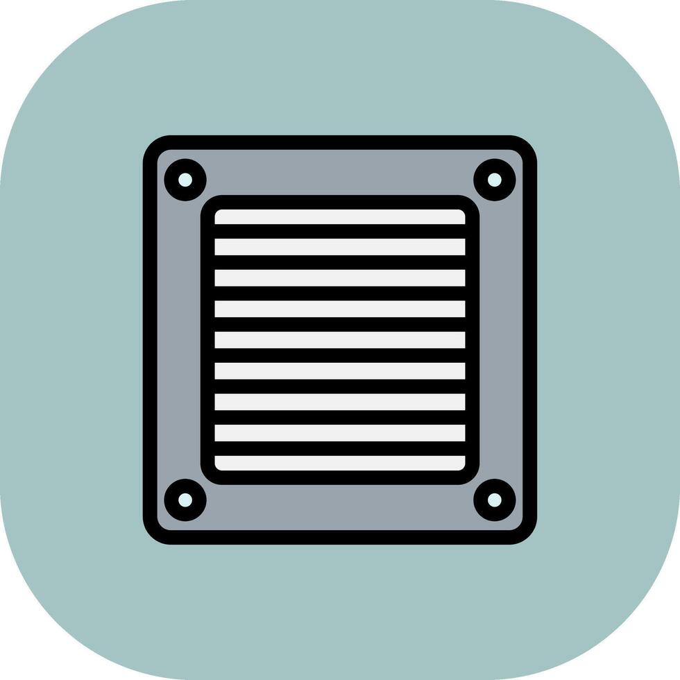 Ventilation Line Filled Curve Icon vector